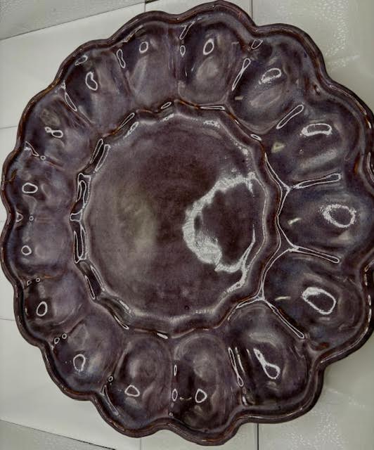 Egg/Strawberry Platter Smokey Merlot