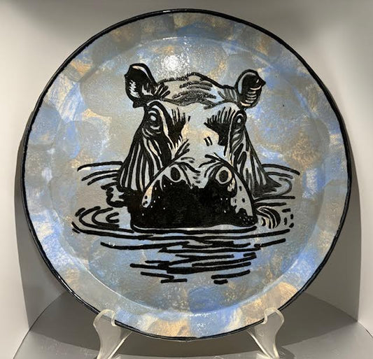 Hippopotamus Decorative Plate 10"