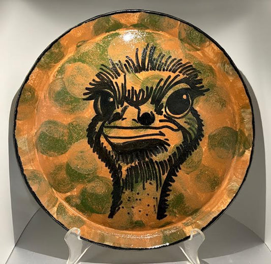 Ostrich Decorative Plate 10"