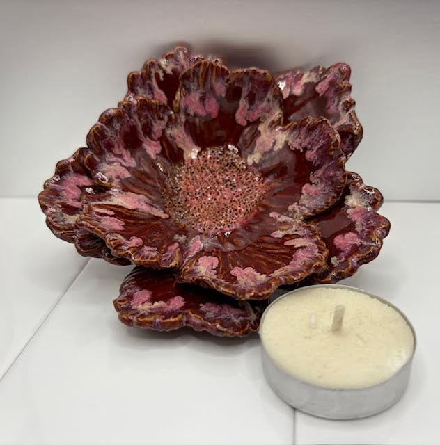 Fire Brick Red Tea Light